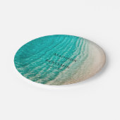 沿岸海夏のビーチ目的地の結婚式 ペーパープレート (アングル)