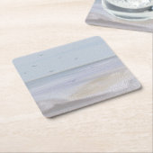 沿岸海岸線ビーチ水彩紙コースター スクエアペーパーコースター (アングル)