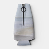 沿岸海岸線ビーチ水彩 ボトルクーラー (裏面)