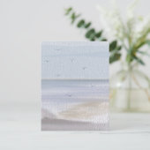 沿岸海岸線ビーチ水彩 ポストカード (スタンド正面)