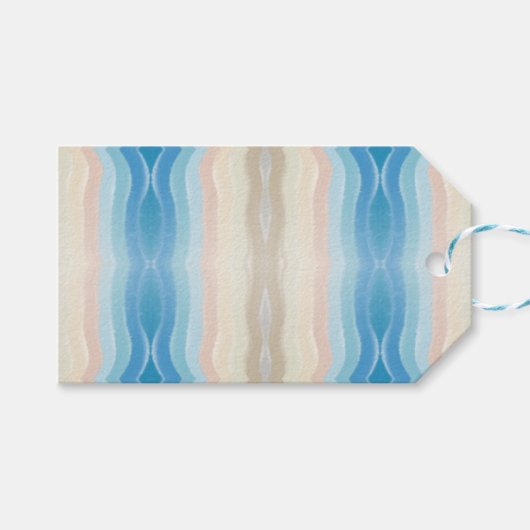 沿岸海岸線塩辛い波状繰り返しパターン ギフトタグ (正面(横))