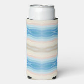 沿岸海岸線塩辛い波状繰り返しパターン スリム缶クーラー (Seltzer正面)