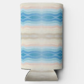 沿岸海岸線塩辛い波状繰り返しパターン スリム缶クーラー (裏面)