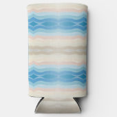 沿岸海岸線塩辛い波状繰り返しパターン スリム缶クーラー (正面)