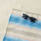 沿岸海岸線塩辛い波状繰り返しパターン ビーチタオル (インサイチュ)