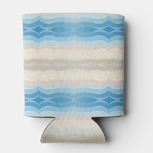 沿岸海岸線塩辛い波状繰り返しパターン 缶クーラー (裏面)