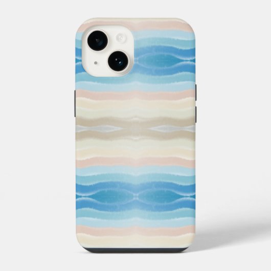 沿岸海岸線塩辛い波状繰り返しパターン iPhoneケース (裏面)