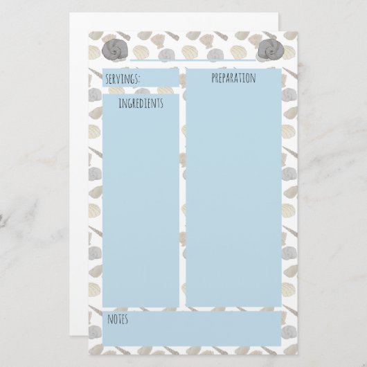 沿岸海殻レシピバインダーページ 便箋 (正面/裏面)