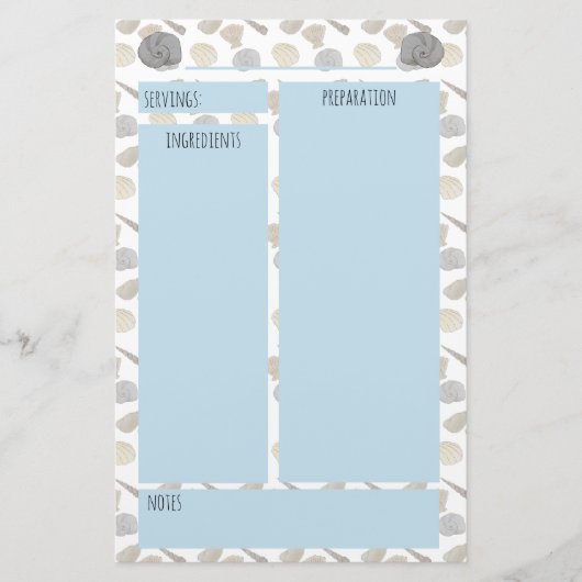 沿岸海殻レシピバインダーページ 便箋 (正面)