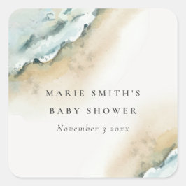 沿岸海波サンドビーチベビー航海のシャワー スクエアシール