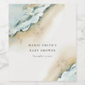 沿岸海波サンドビーチベビー航海のシャワー ワインラベル (シングルラベル)