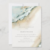 沿岸海波サンドビーチ任意の年齢誕生日 招待状 (正面)