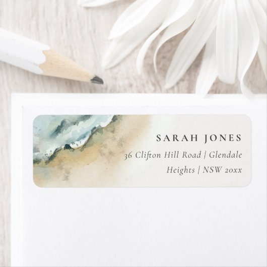 沿岸海波砂ビーチアドレ航海のス ラベル (インサイチュ)