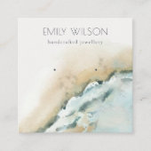 沿岸海波砂ビーチイヤリングディスプレイ スクエア名刺 (正面)