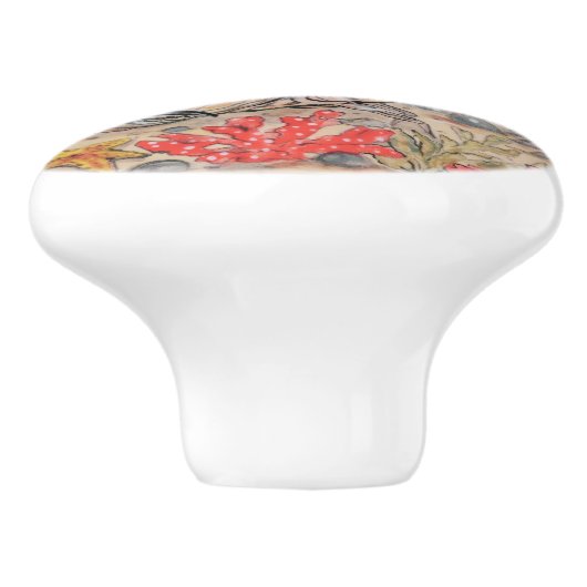 沿岸海洋生物カニ珊瑚魚の水中海洋 セラミックノブ (側面)