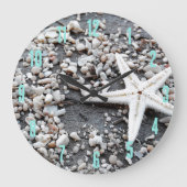 沿岸海海殻パターン ラージ壁時計 (正面)