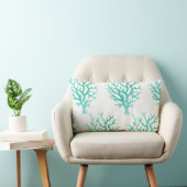 沿岸海緑の勾配の珊瑚及び白 ランバークッション (椅子)