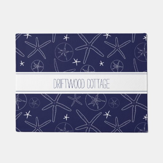 沿岸海軍の青いヒトデ、砂ドルのdoormat ドアマット (正面)