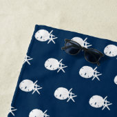 沿岸海軍ブルーパーソナライズされたヒトデ ビーチタオル (インサイチュ)