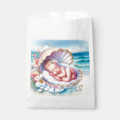 沿岸海辺の女の子の赤ちゃんシャワー海をテーマ フェイバーバッグ (正面)