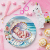 沿岸海辺の女の子の赤ちゃんシャワー海をテーマ ペーパープレート (パーティー)