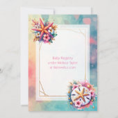 沿岸海辺の女の子の赤ちゃんシャワー海をテーマ 招待状 (裏面)