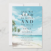沿岸海辺の私たちが必要なのは愛ビーチ結婚式 招待状 (正面)