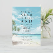 沿岸海辺の私たちが必要なのは愛ビーチ結婚式 招待状 (スタンド正面)