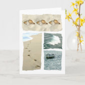 沿岸海辺の空白のあいさつカード カード (黄色い花)