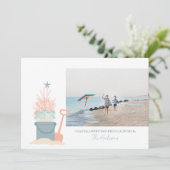 沿岸海辺クリスマスフォトフラットカード (スタンド正面)