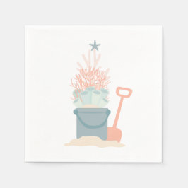 沿岸海辺クリスマスペーパーナプキン スタンダードカクテルナプキン