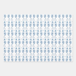 沿岸海馬とヒトデ ラッピングペーパーシート