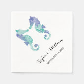 沿岸海馬の水色 | ウェディング スタンダードカクテルナプキン (正面)