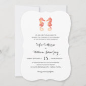 沿岸海馬の水色 | ウェディング 招待状 (正面)