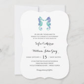 沿岸海馬の水色 | ウェディング 招待状 (正面)