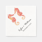 沿岸海馬の水色 | ナプキ結婚ン スタンダードカクテルナプキン (正面)