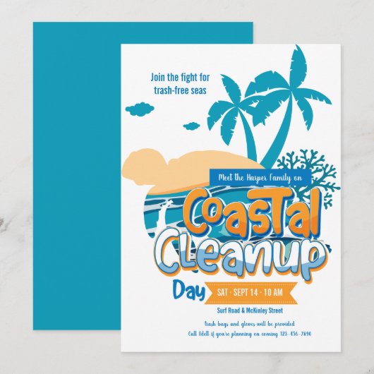 沿岸清掃日発表 招待状 (正面/裏面)