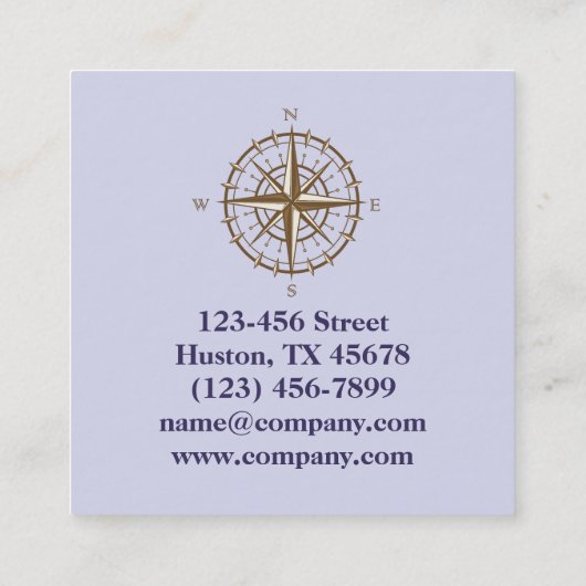 沿岸潜水ボート航航航航航針盤航海の スクエア名刺 (裏面)