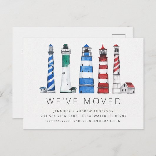 沿岸灯台の移動発表 ポストカード (正面/裏面)