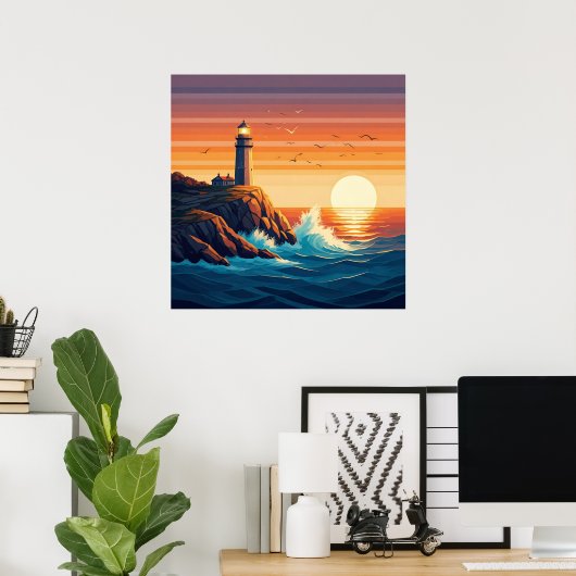 沿岸灯台 ポスター (ホームオフィス)