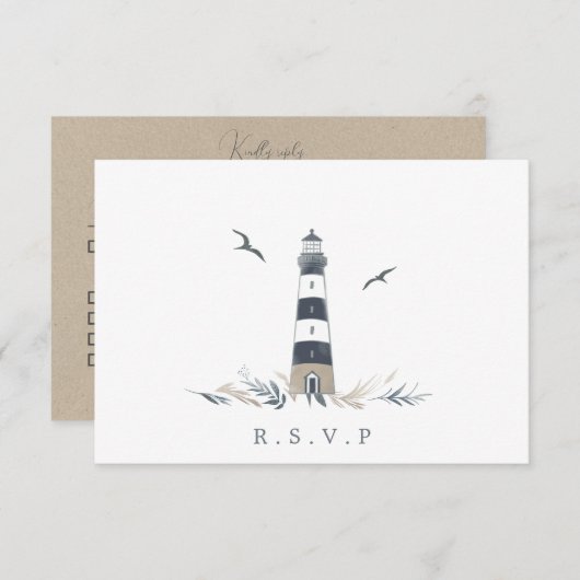 沿岸灯台RSVP食事の選択肢 出欠カード (正面/裏面)