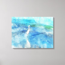 沿岸熱帯ビーチ海波白エグレット