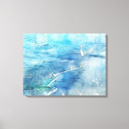 沿岸熱帯ビーチ海波白エグレット キャンバスプリント