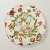 沿岸熱帯島クリスマスリース ラウンドクッション (裏面)