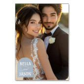 沿岸牧草地シックな子供時代の写真テーブルカード テーブルナンバー (裏面)