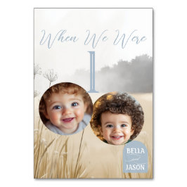 沿岸牧草地シックな子供時代の写真テーブルカード テーブルナンバー