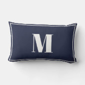 沿岸白いクジラこんにちは及び家族のモノグラム ランバークッション (裏面)