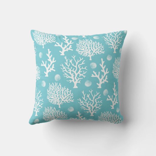 沿岸白海のサンゴとシーホース クッション (裏面)