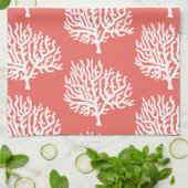 沿岸白海の珊瑚及び珊瑚のピンク キッチンタオル (折り畳み)