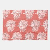 沿岸白海の珊瑚及び珊瑚のピンク キッチンタオル (横)